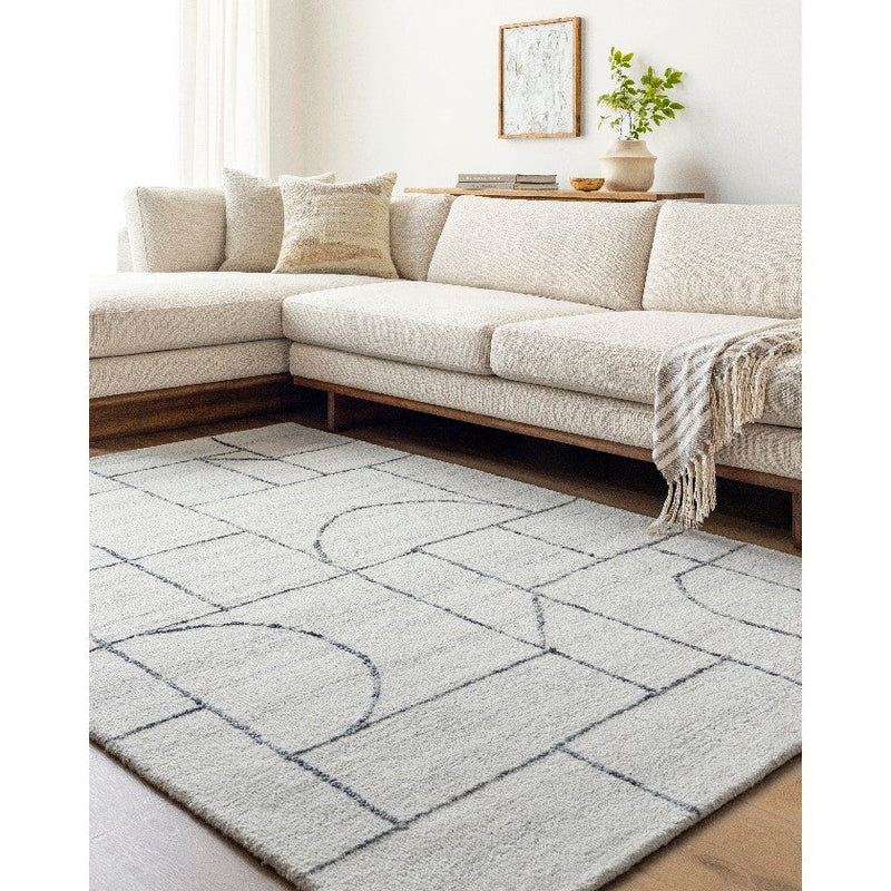 Tyerra Modern Cream/Light Slate Area Rug