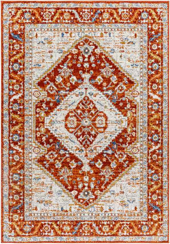 Yashika Traditional Bright Red Area Rug