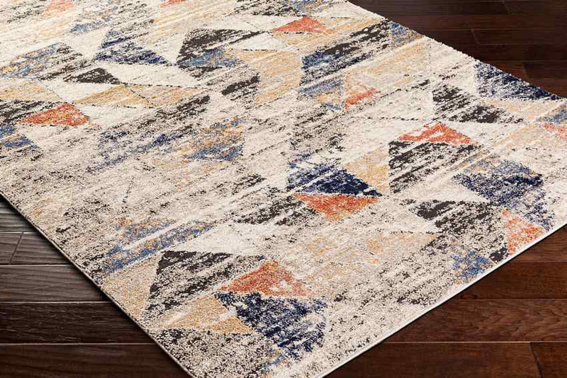 Delaine Traditional Dark Blue/Light Beige Area Rug