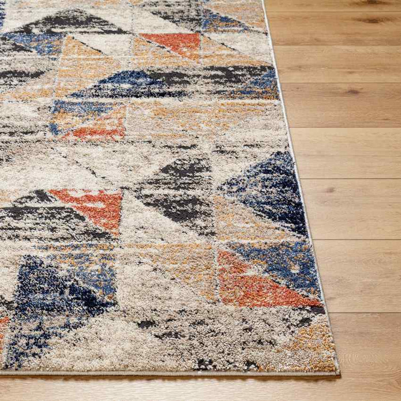 Delaine Traditional Dark Blue/Light Beige Area Rug