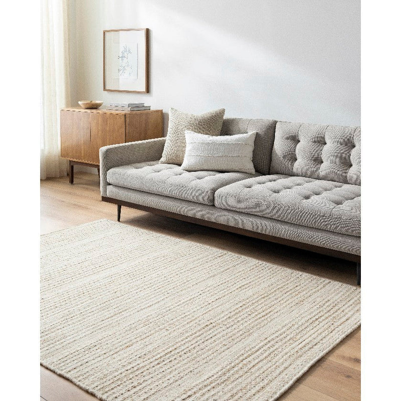 Christofer Solid and Border Light Beige Area Rug