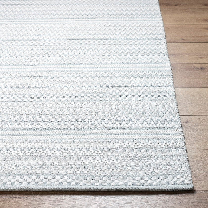 Precious Solid and Border Cream/Charcoal Area Rug