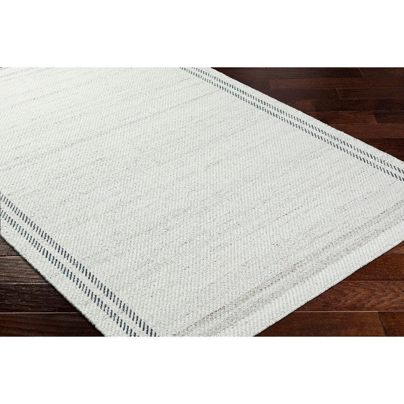 Janmichael Solid and Border Gray/Ivory Area Rug