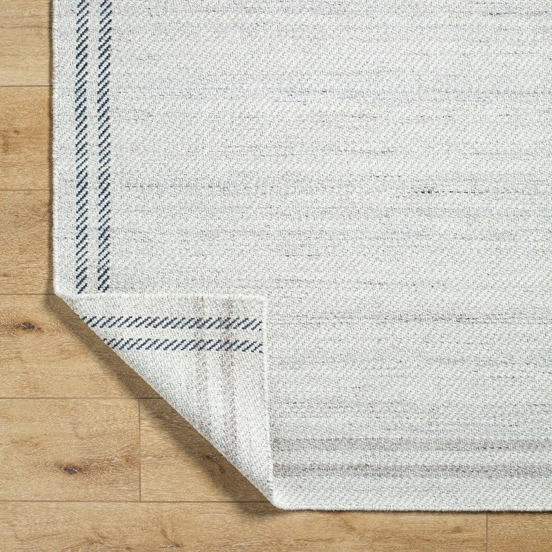 Janmichael Solid and Border Gray/Ivory Area Rug