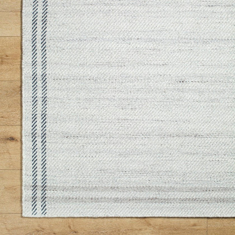 Janmichael Solid and Border Gray/Ivory Area Rug