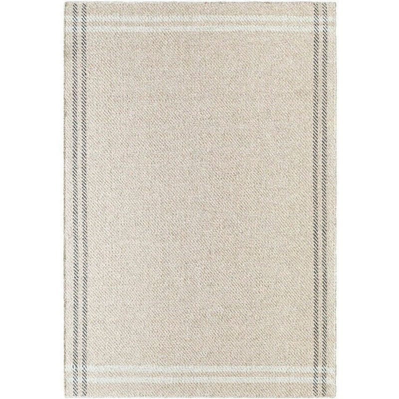 Janmichael Solid and Border Light Beige Area Rug