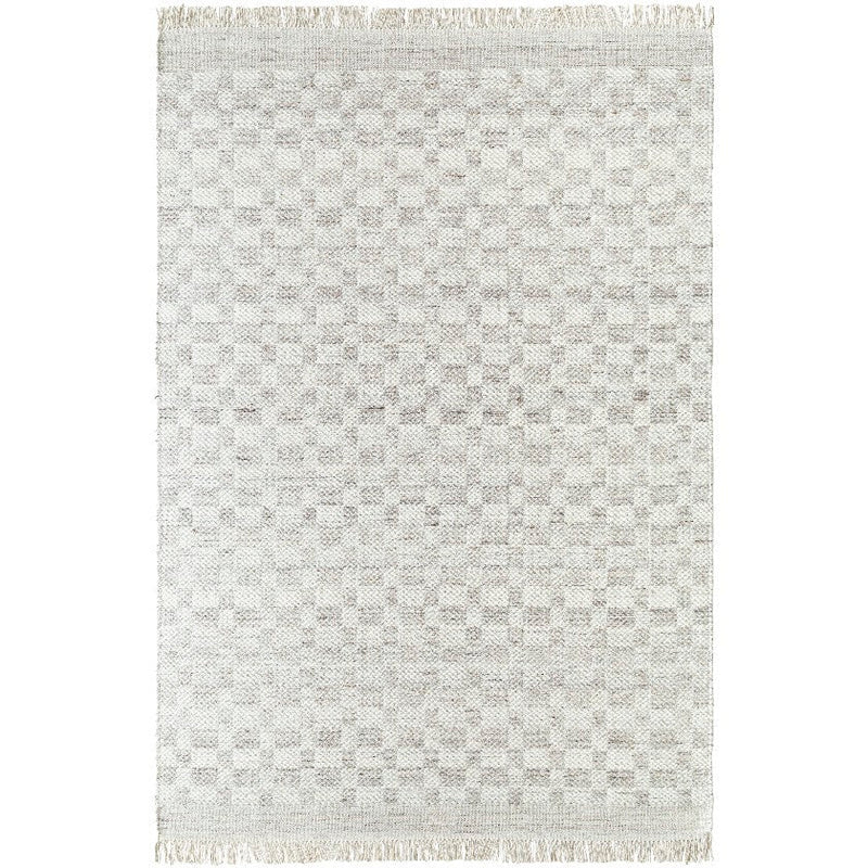 Clinten Solid and Border Light Gray Area Rug