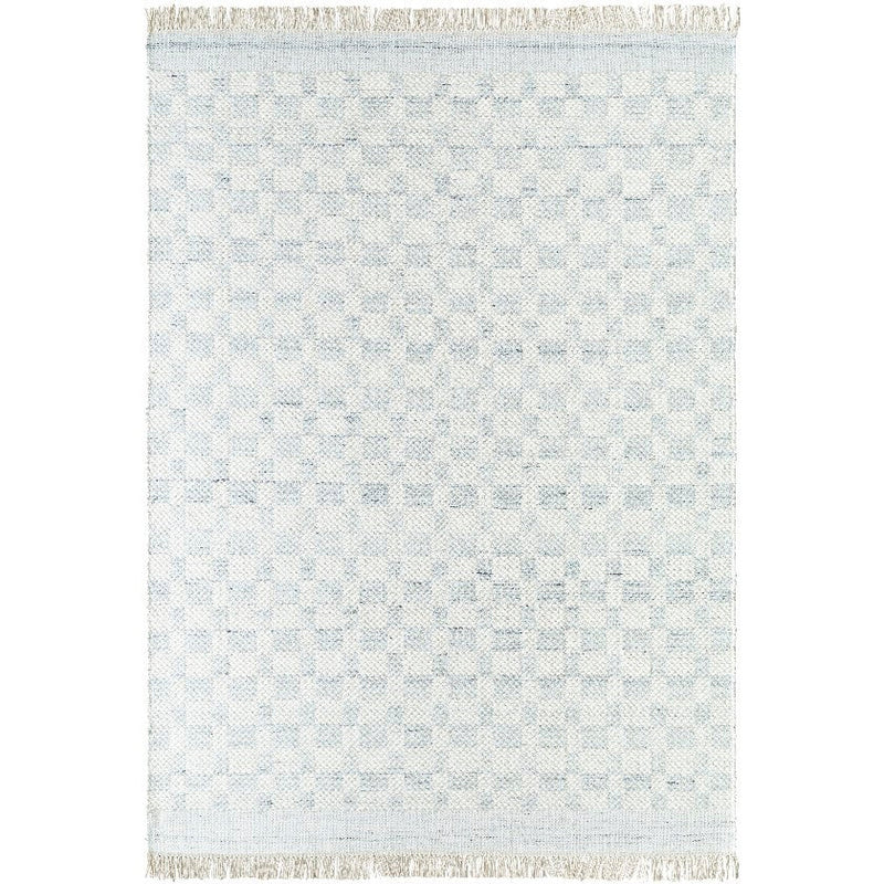 Clinten Solid and Border Light Slate Area Rug