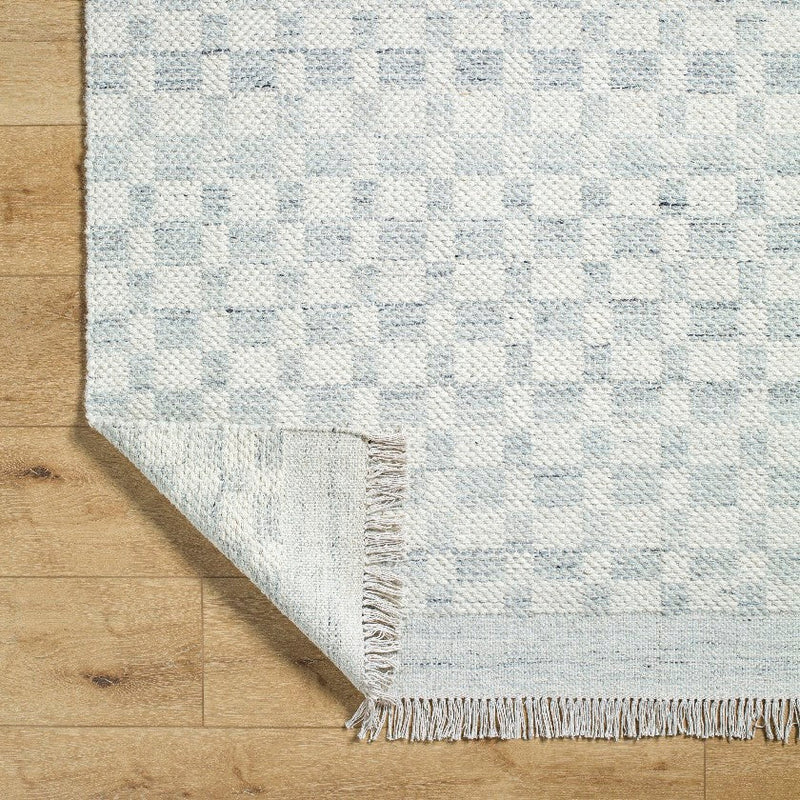 Clinten Solid and Border Light Slate Area Rug