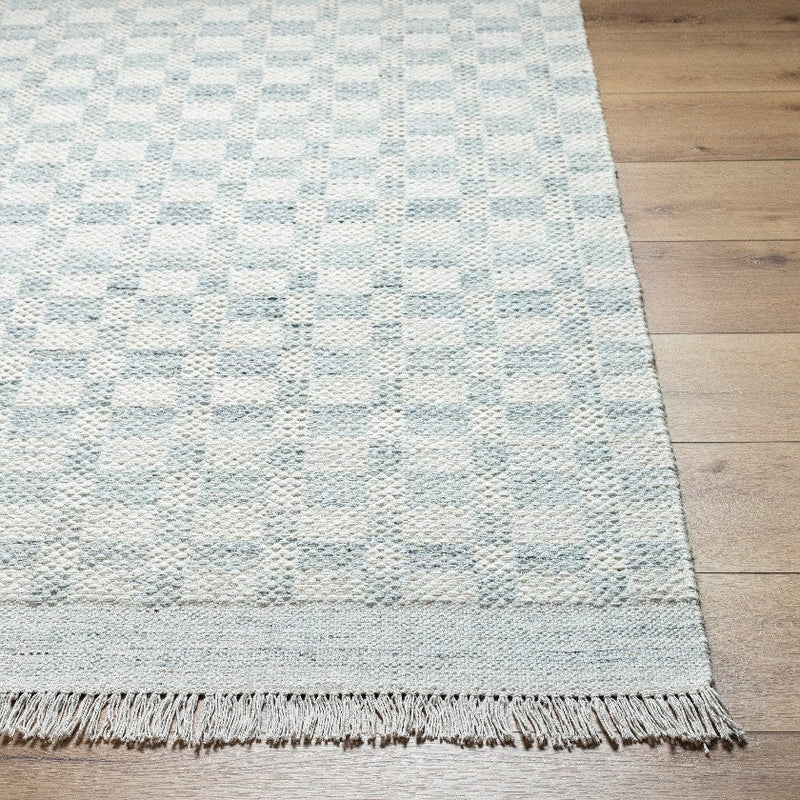 Clinten Solid and Border Light Slate Area Rug