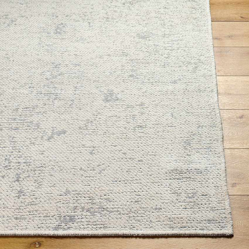 Tobey Solid and Border Ivory Washable Area Rug