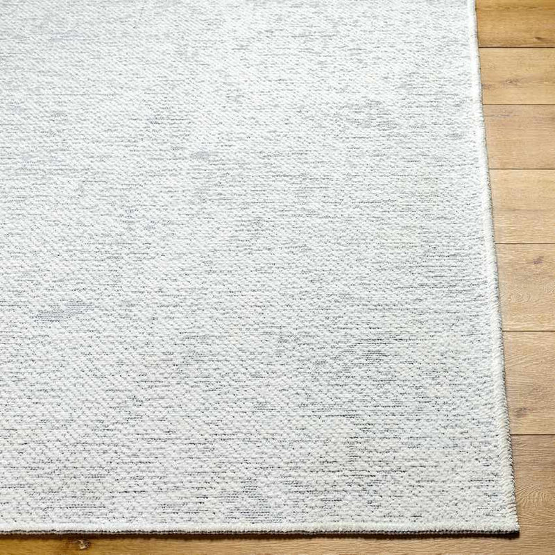 Tobey Solid and Border White Washable Area Rug