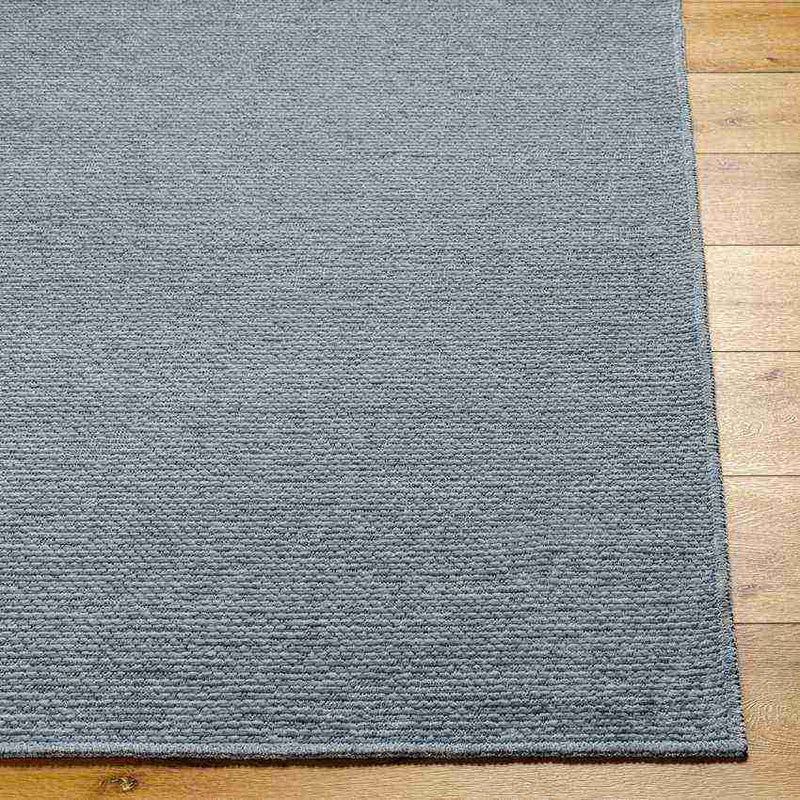 Tobey Solid and Border Light Gray Washable Area Rug