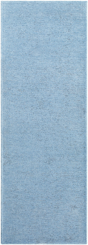 Tobey Solid and Border Pale Blue Washable Area Rug