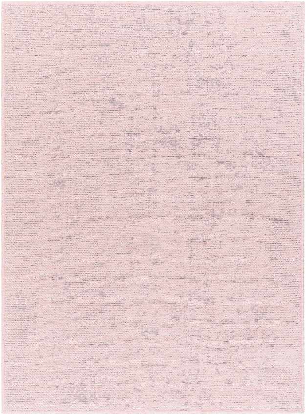 Tobey Solid and Border Dusty Pink Washable Area Rug