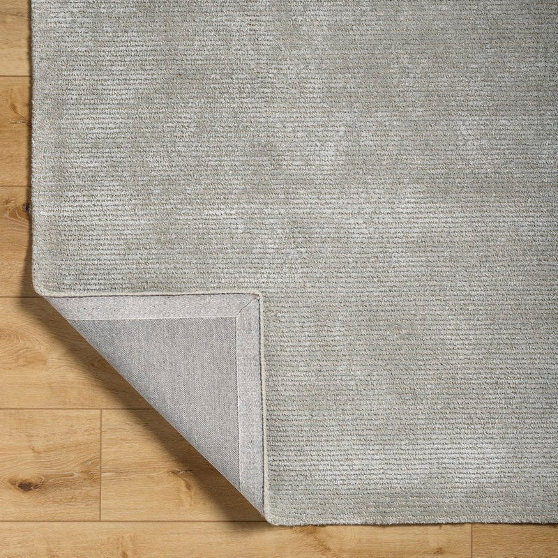 Jett Solid and Border Medium Gray Area Rug