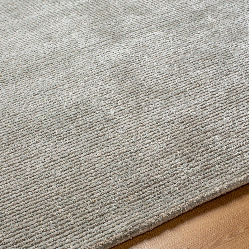 Jett Solid and Border Medium Gray Area Rug