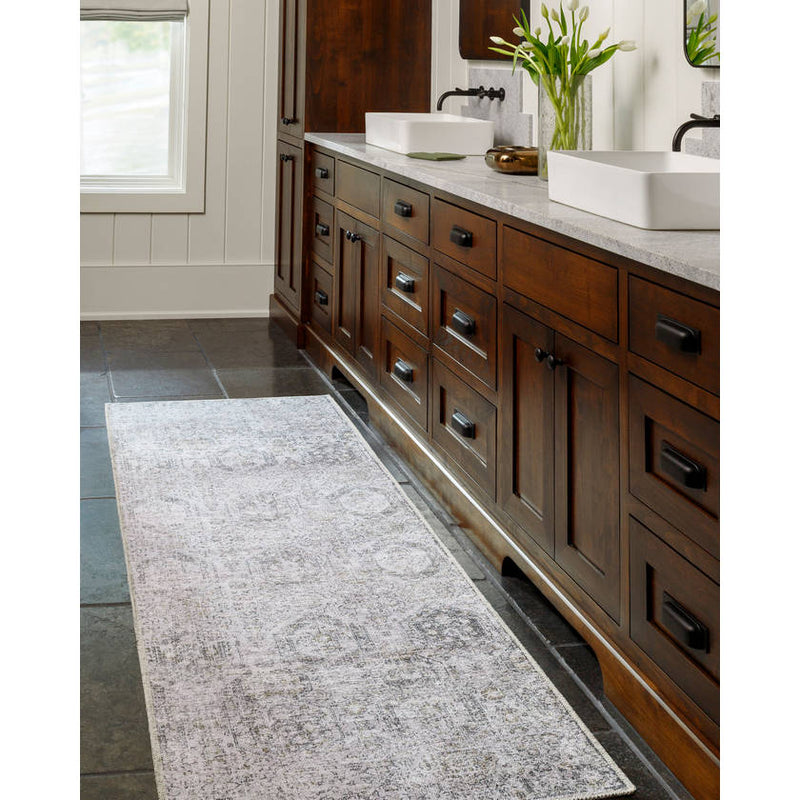 Teddy Traditional Dark Brown Washable Area Rug