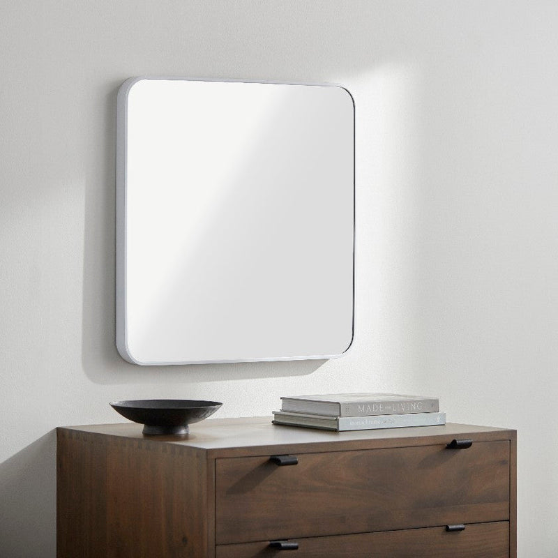 Louvenia Modern White Wall Mirror