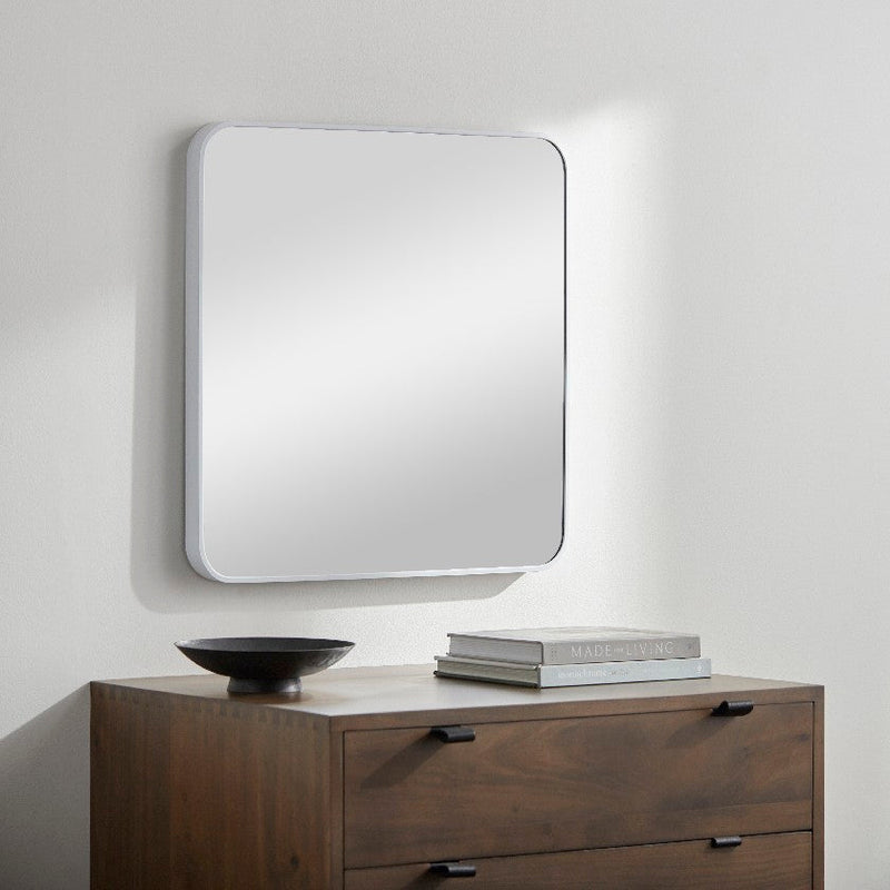 Louvenia Modern White Wall Mirror