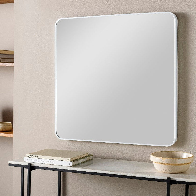 Louvenia Modern White Wall Mirror