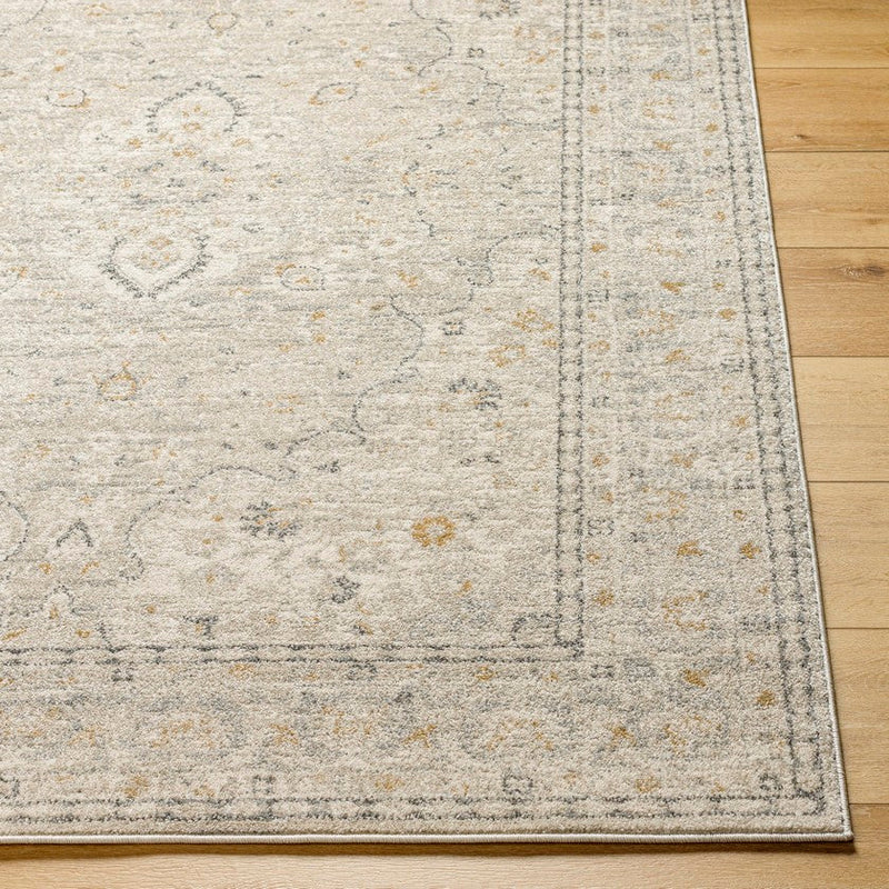 Kelon Traditional Light Beige/Charcoal Area Rug