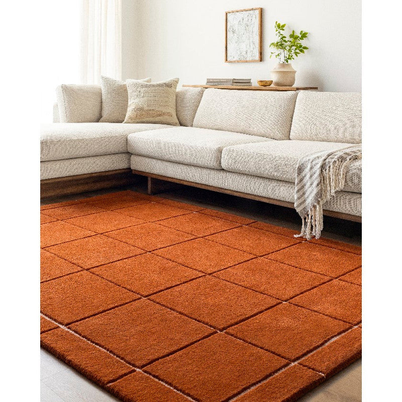 Isai Modern Bright Orange Area Rug