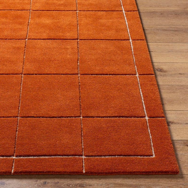 Isai Modern Bright Orange Area Rug