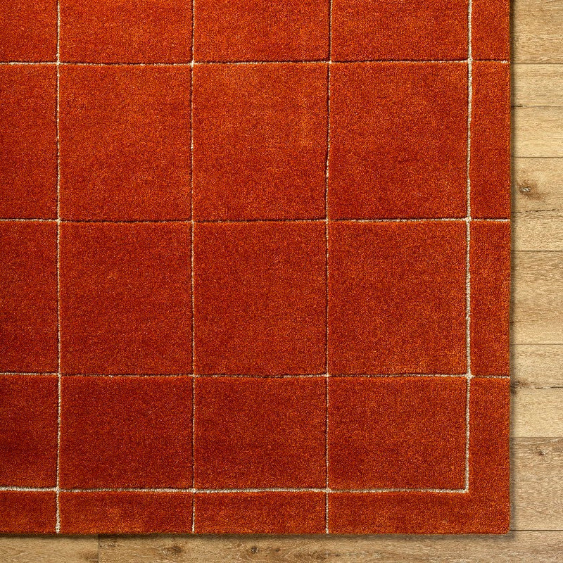 Isai Modern Bright Orange Area Rug