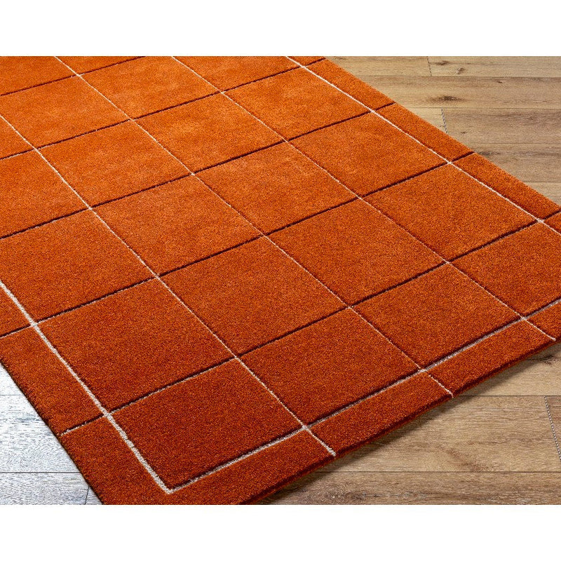 Isai Modern Bright Orange Area Rug