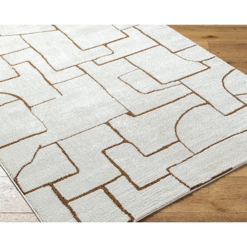 Kendl Modern Ivory/Brown Area Rug