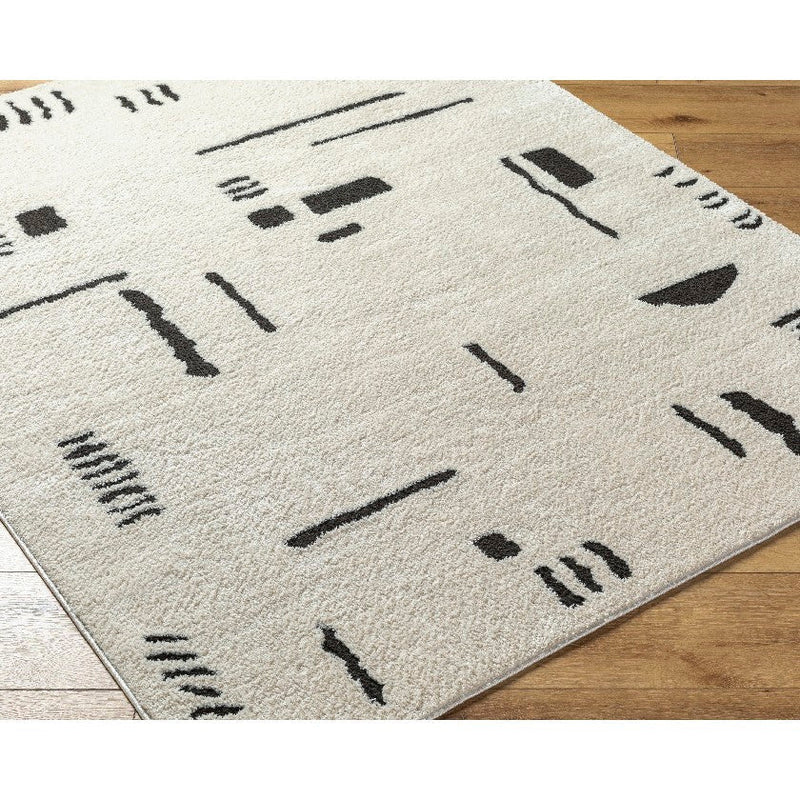 Keyauna Modern Ivory/Black Area Rug