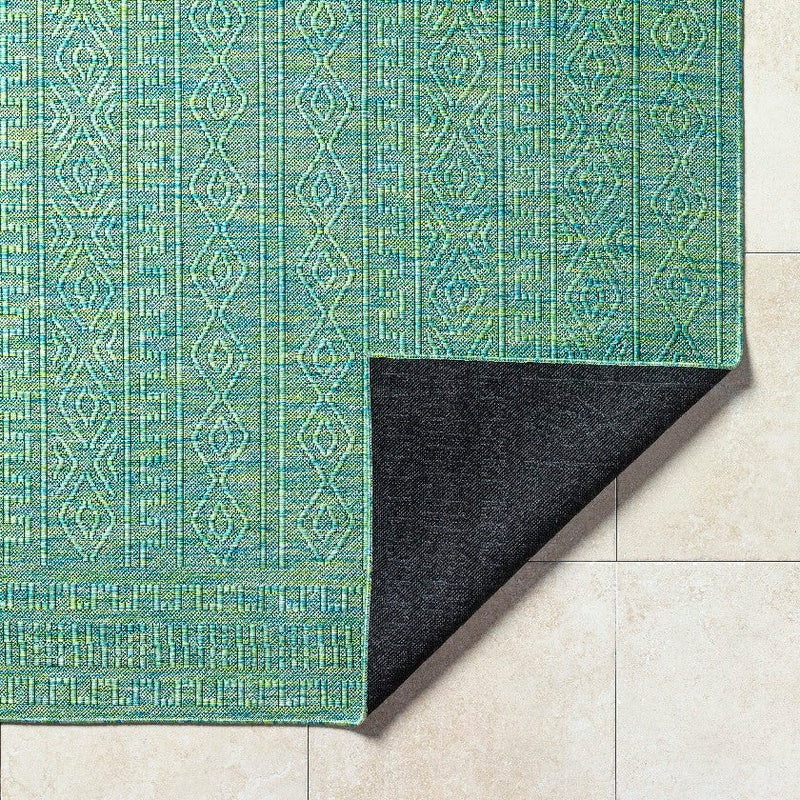 Benjaman Bohemian Dark Green Area Rug