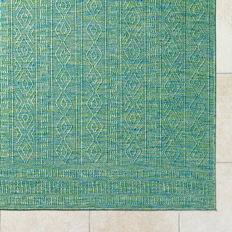 Benjaman Bohemian Dark Green Area Rug