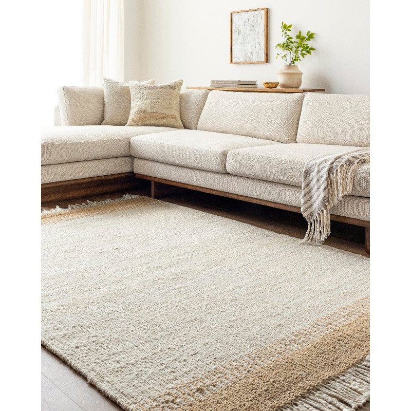 Kamey Texture Off-White/Dark Brown Area Rug - Becki Owens x Livabliss