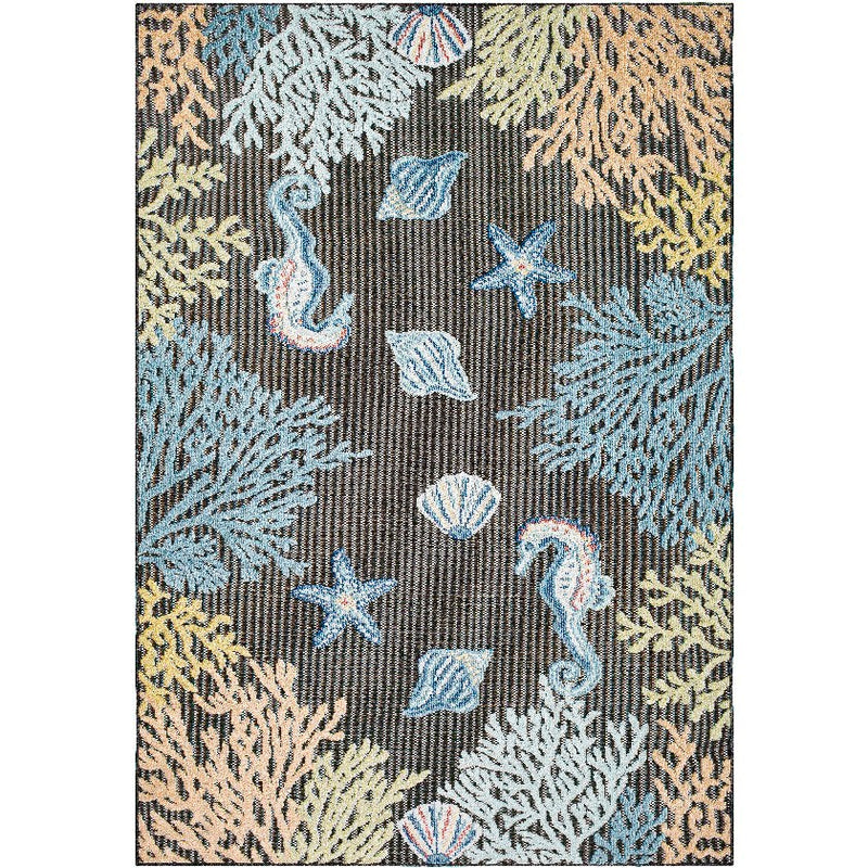 Parth Cottage Charcoal/Blue Area Rug