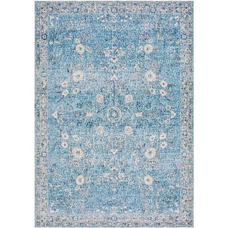 Jeaneen Traditional Slate/Blue Washable Area Rug