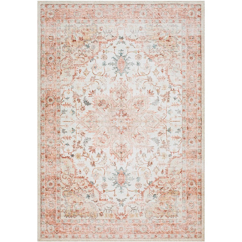 Chelcey Traditional Rust Washable Area Rug