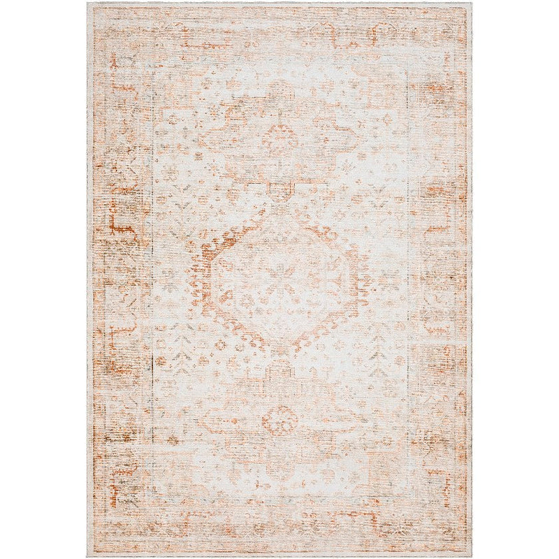 Kiante Traditional Burnt Orange Washable Area Rug