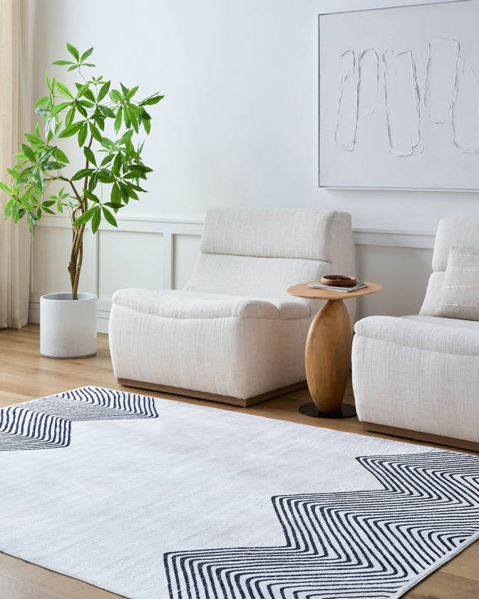 Anneke Modern Off-White Washable Area Rug