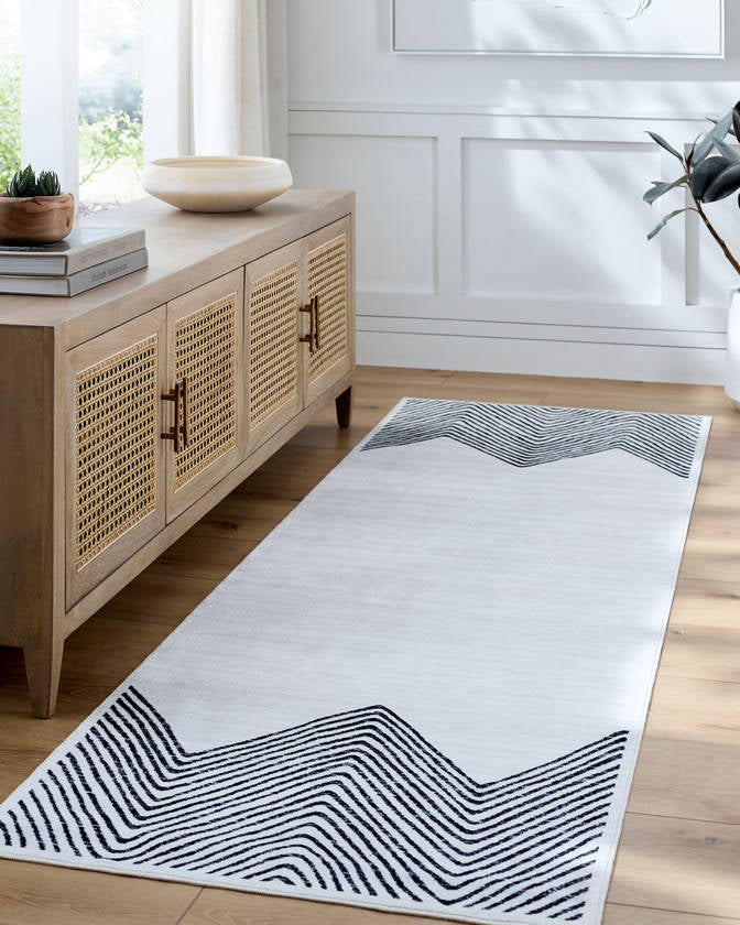 Anneke Modern Off-White Washable Area Rug