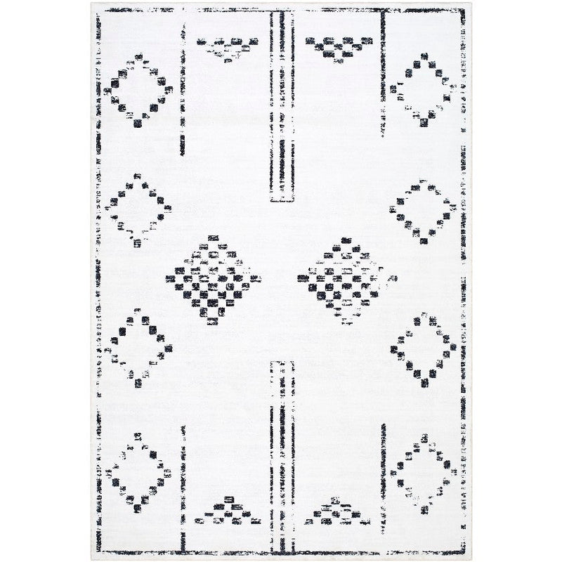 Hagop Modern Off-White/Black Washable Area Rug