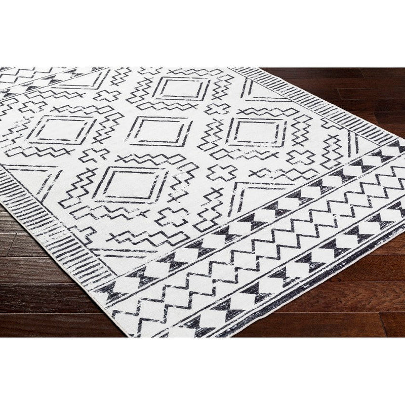 Telina Modern Off-White/Nickel Washable Area Rug