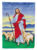 Jesus The Good Shepherd House Flag 28x40 Porch Sleeve Pole Decorative Outside Yard Banner Artwork Wall Hanging, Polyester