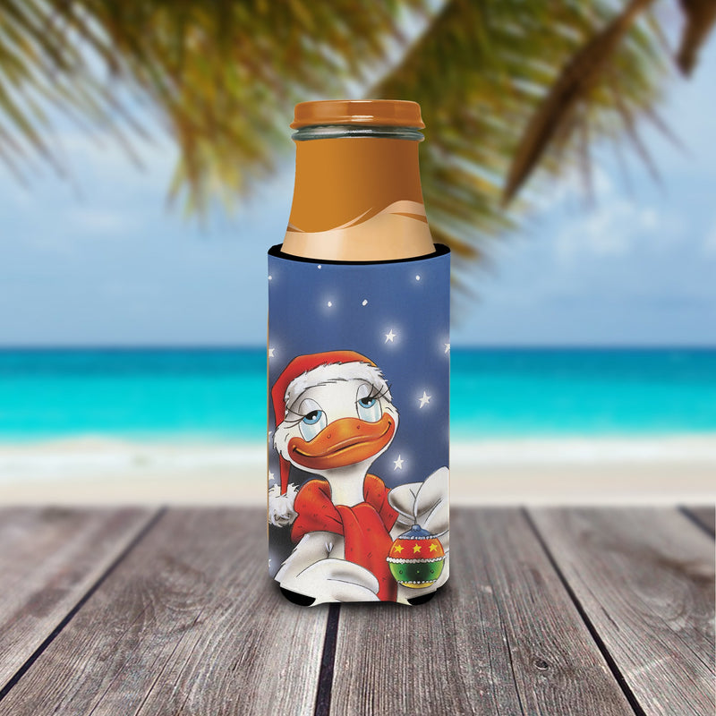 Duck with Christmas Ornament Ultra Beverage Insulators for slim cans AAH7196MUK