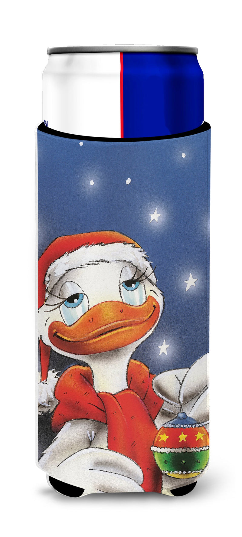 Duck with Christmas Ornament Ultra Beverage Insulators for slim cans AAH7196MUK