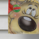 Comic Reindeer with Decorated Antlers House Flag 28x40 Porch Sleeve Pole Decorative Outside Yard Banner Artwork Wall Hanging, Polyester
