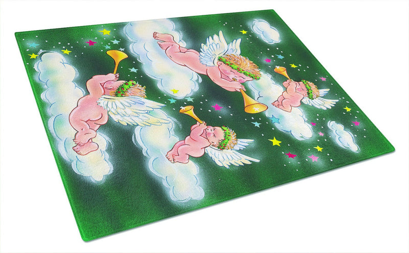 Angels on Green Glass Cutting Boards – Durable, Decorative Kitchen Art Large AAH7253LCB