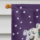Holiday Polar Bears House Flag 28x40 Porch Sleeve Pole Decorative Outside Yard Banner Artwork Wall Hanging, Polyester