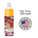 Angels with Harp Valentine's Slim Can Hugger , Insulated Foam Hugger for 12 oz Slim Cans, Beer Bottles & Water Bottles, Printed in USA